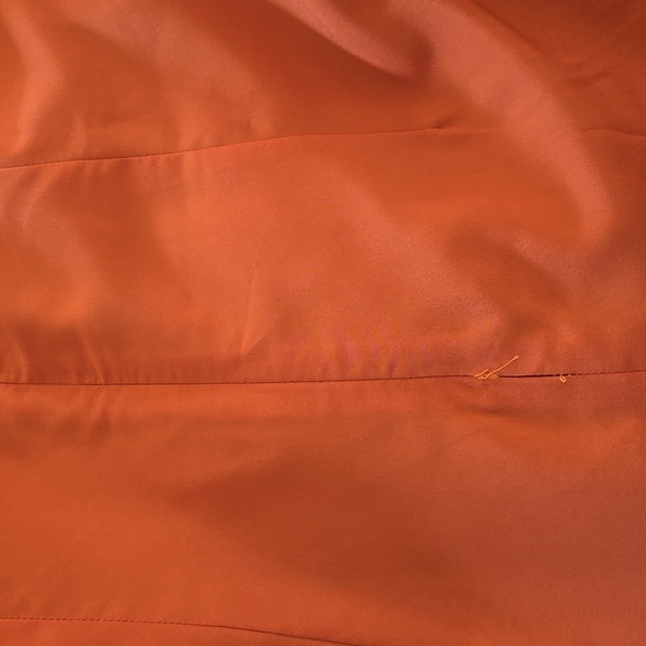 NWT Tahari ASL Burnt Orange Pleated Trim Tie Neck Dress Size 14 - Picture 12 of 15